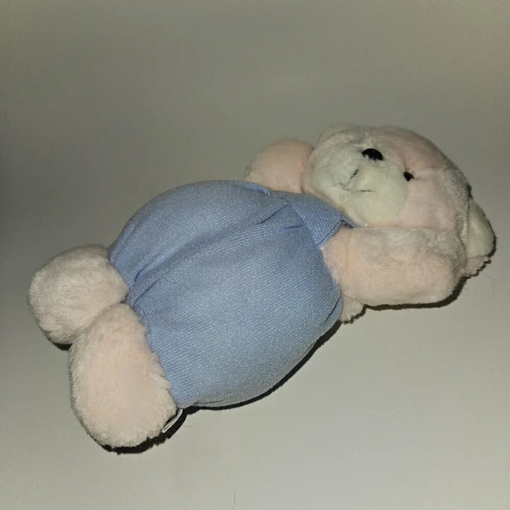 VTG America Wego Pink Teddy Bear Plush Blue Overalls 8